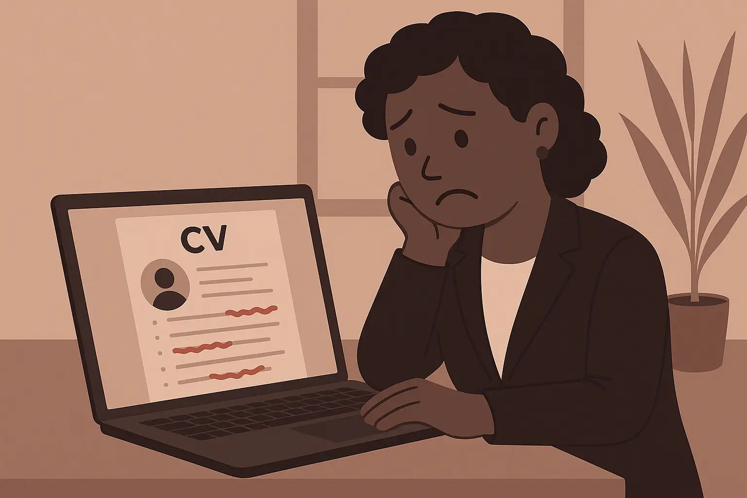 En röd överstrykningspenna som markerar ett tydligt stavfel i ett CV-dokument.